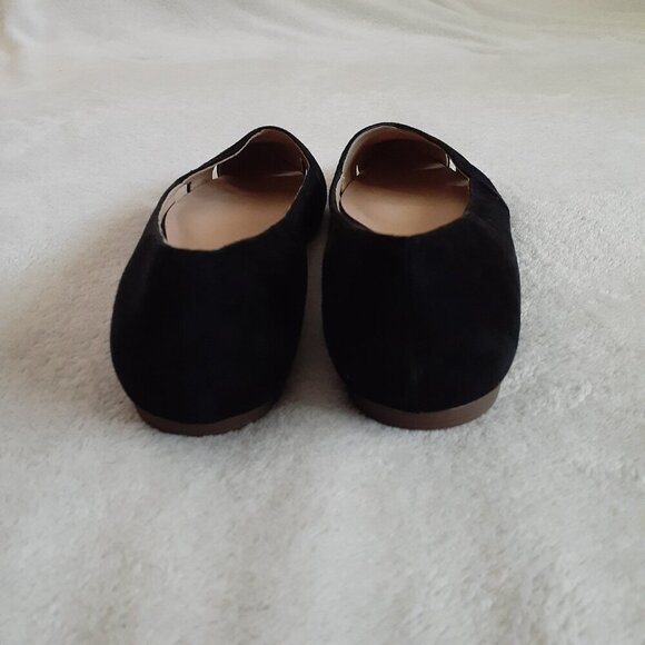 Franco Sarto Women's Size 9 Halissa Black Suede Pointed Toe Criss Cross Flats - Picture 7 of 12